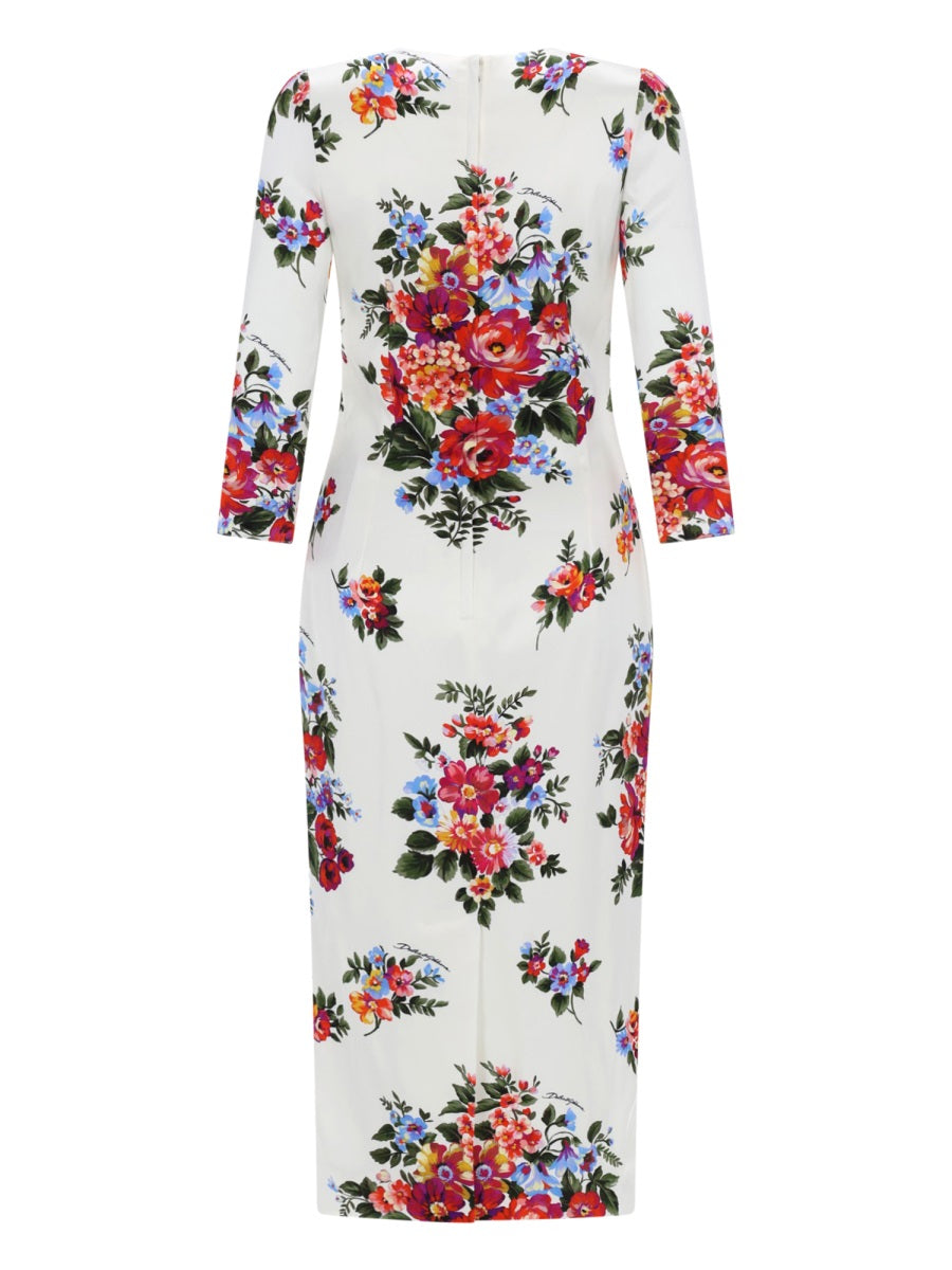 Dolce & Gabbana Women Midi Dress With Floral Print DOLCE & GABBANA