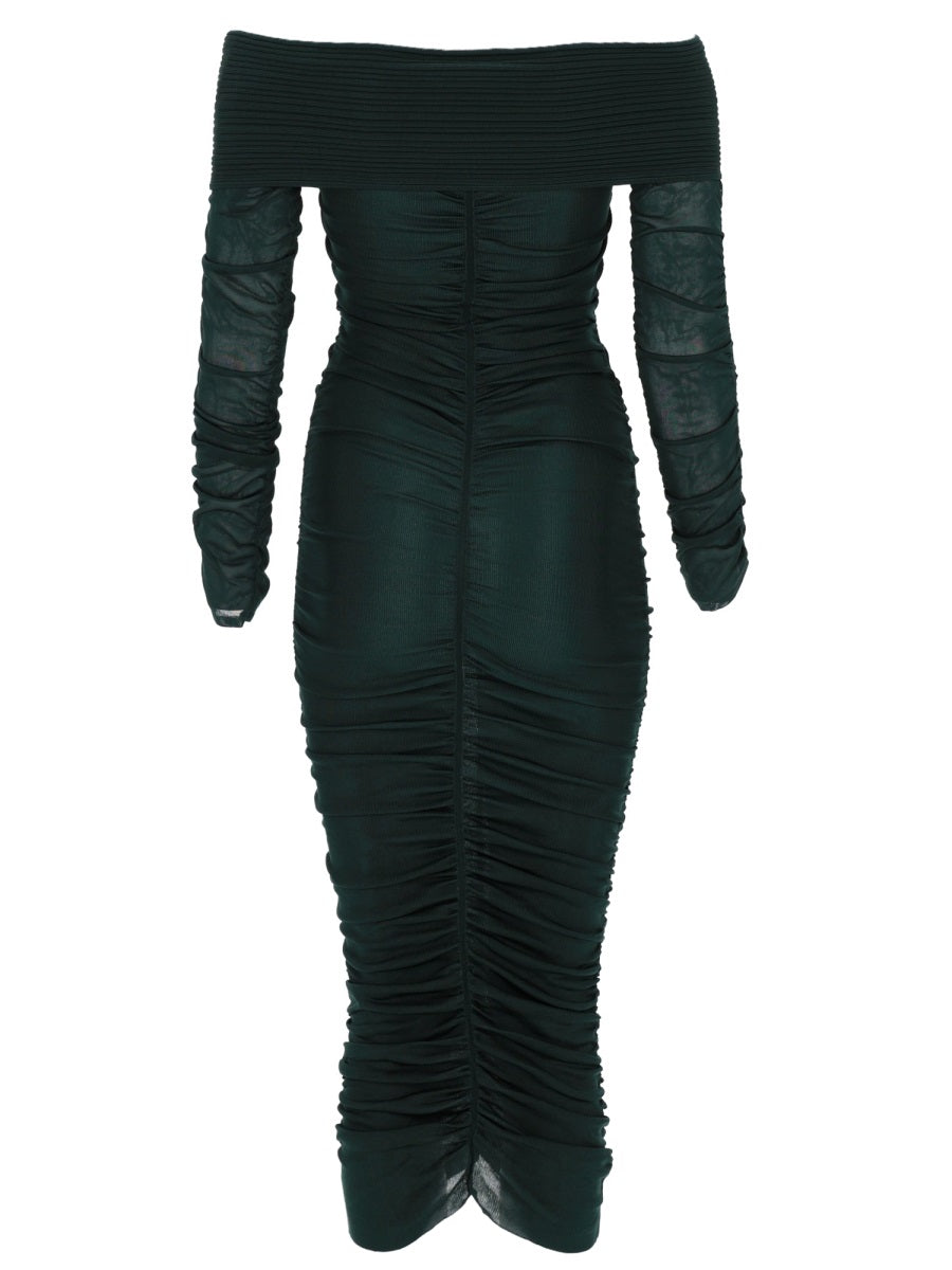 Self-Portrait Women Viscose Gathered Midi Dress SELF-PORTRAIT