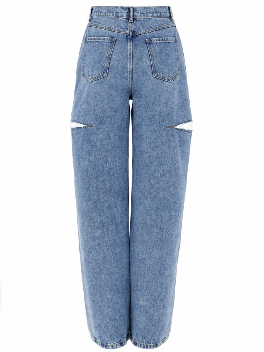 Maison Margiela Women Jeans With Cut Out Detail