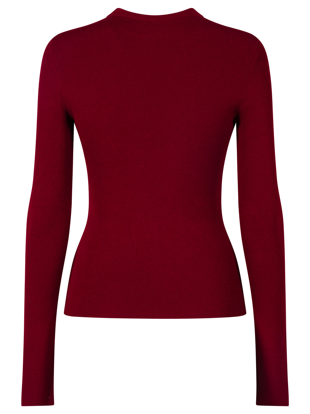 Balenciaga Women Ribbed Crewneck Long-Sleeved Fitted Top BALENCIAGA