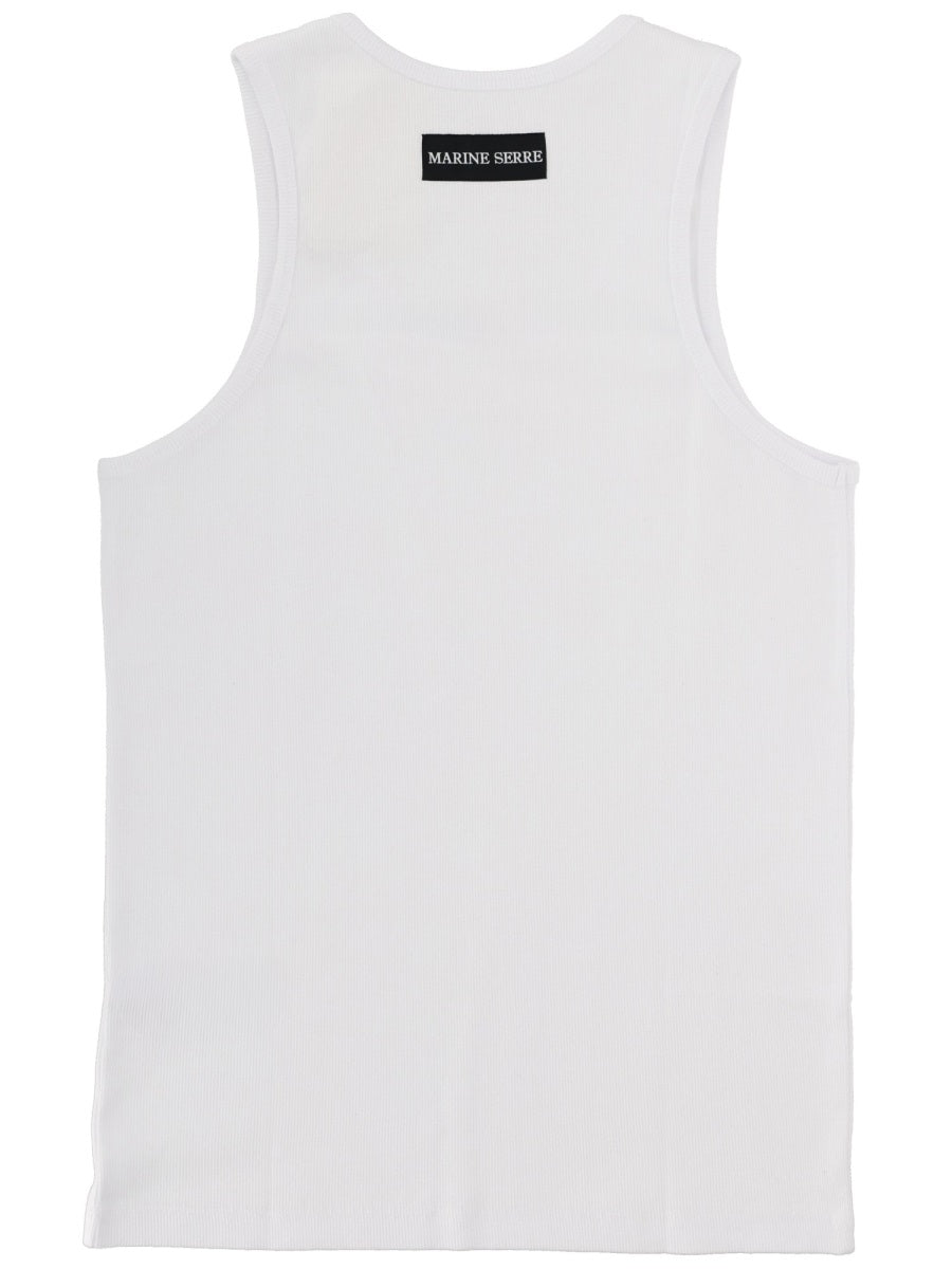 Marine Serre Men Ribbed Tank Top With Moon Logo MARINE SERRE