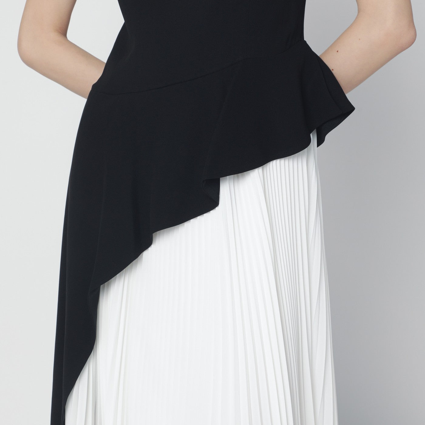 Simkhai Zayla Black And White Pleated Dress Women SIMKHAI
