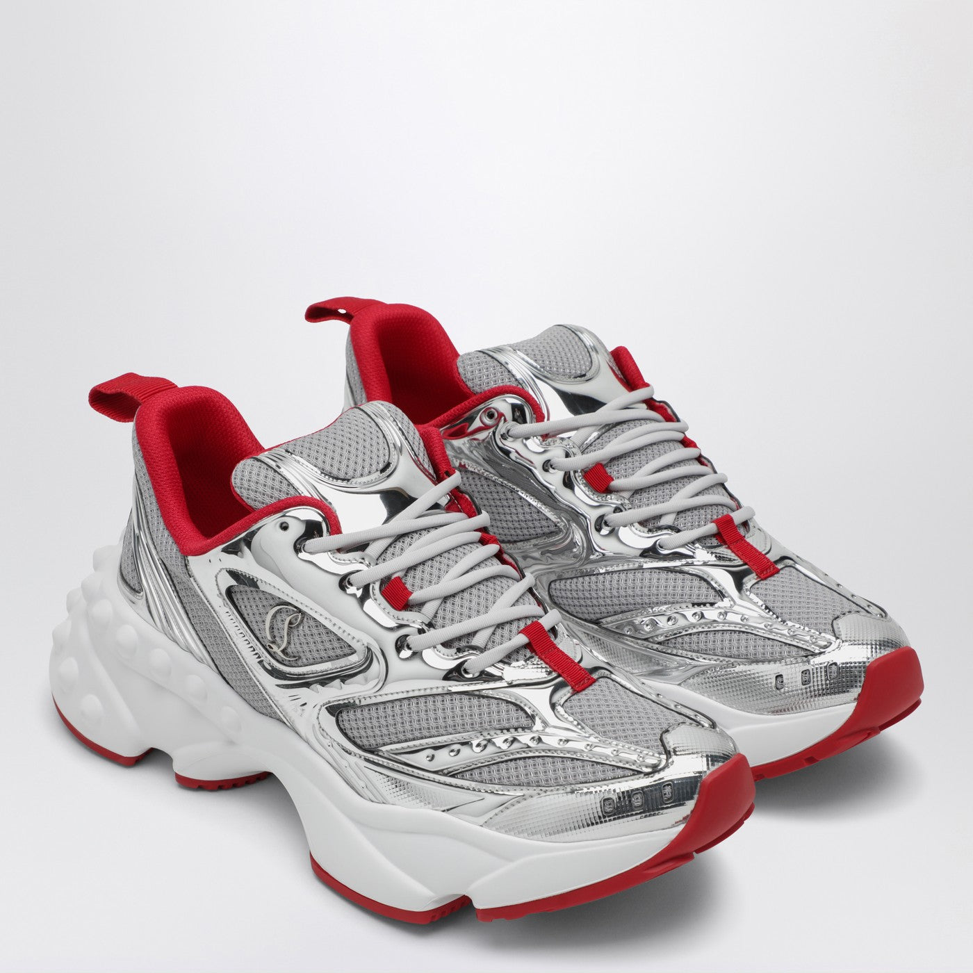 Christian Louboutin So Flo Running Sneaker Silver/Red Men CHRISTIAN LOUBOUTIN