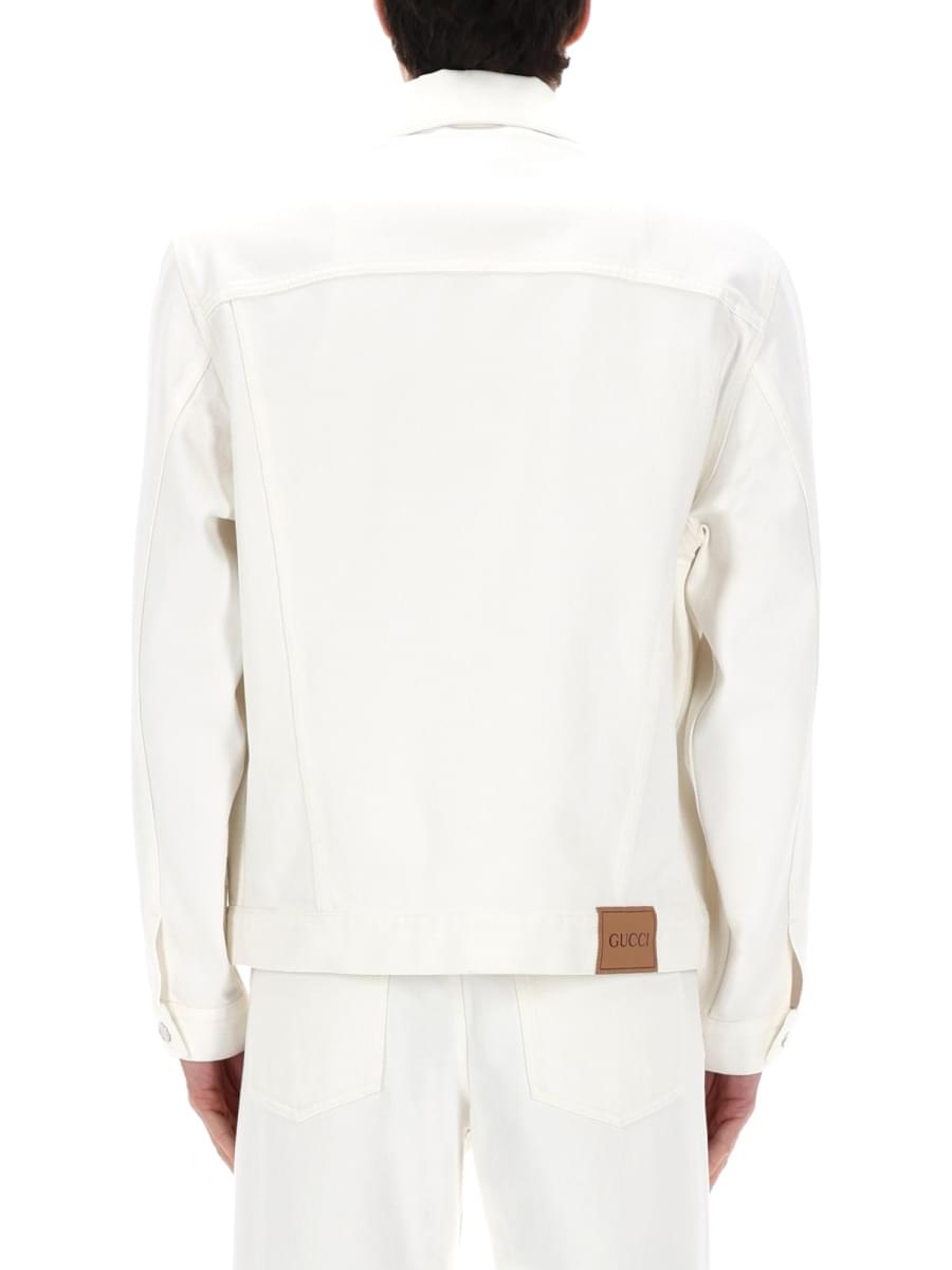 Gucci Men Giacca In Denim Con Morsetti GUCCI