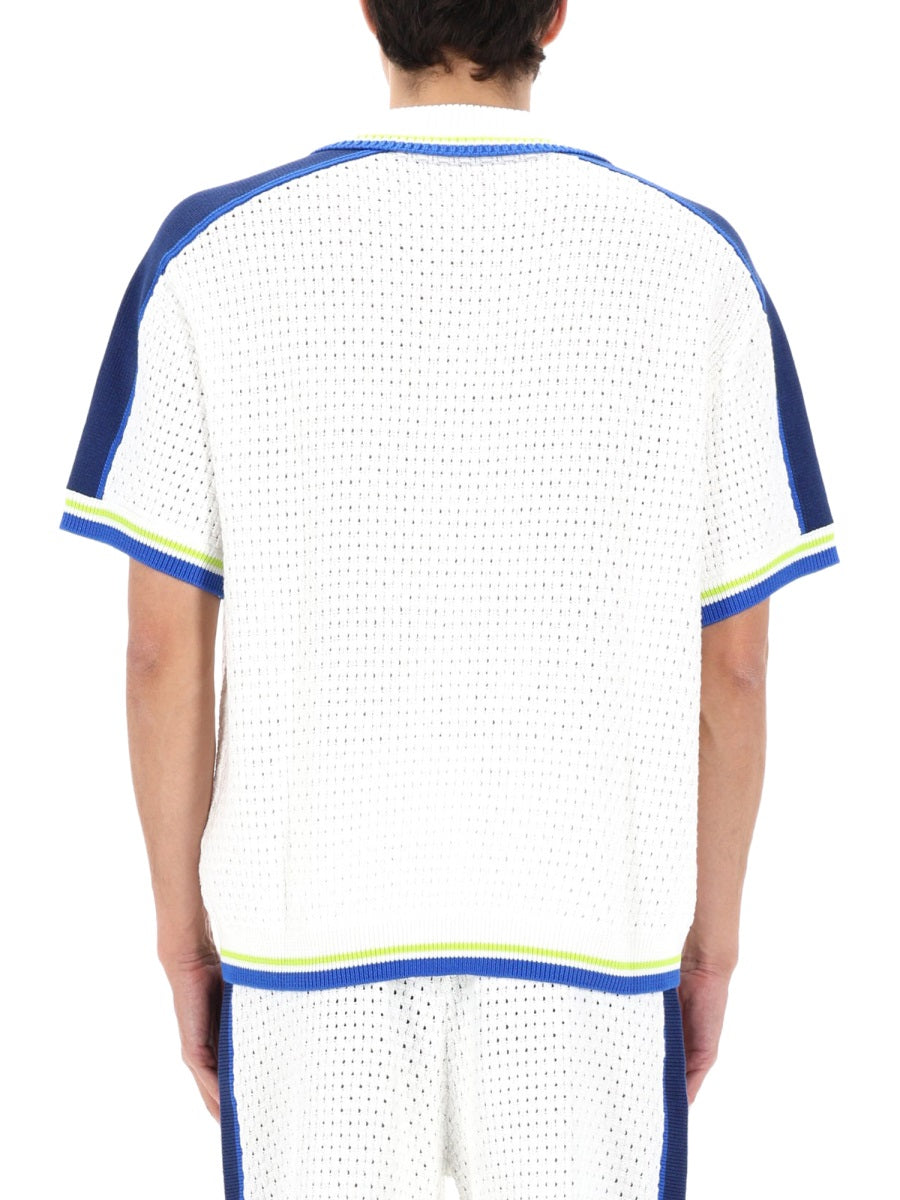 Casablanca Men Camicia In Crochet Con Logo CASABLANCA