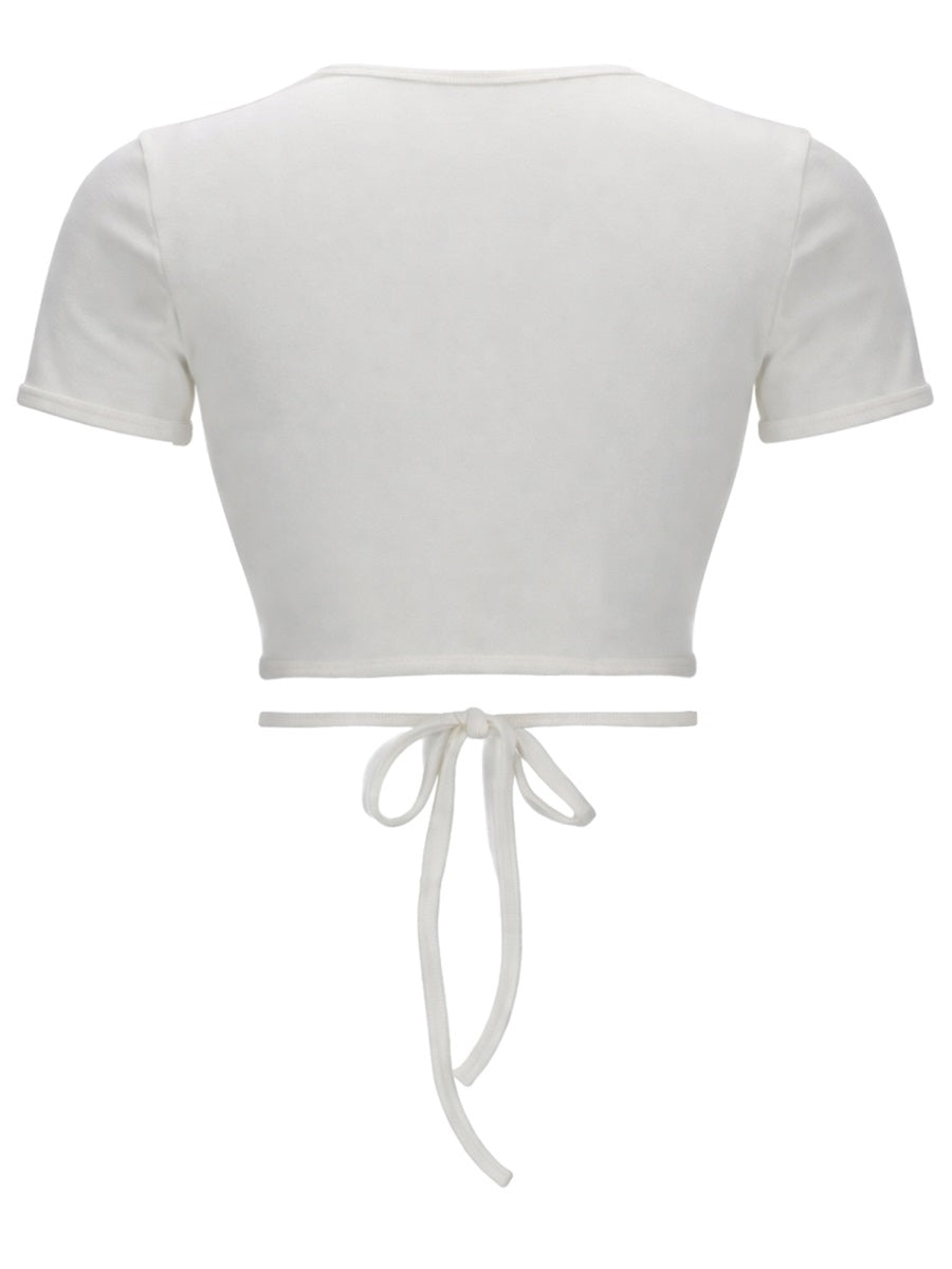Courreges Women T-Shirt "Cut Out" Con Logo COURREGES