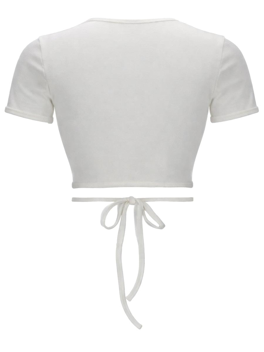 Courreges Women T-Shirt "Cut Out" Con Logo COURREGES