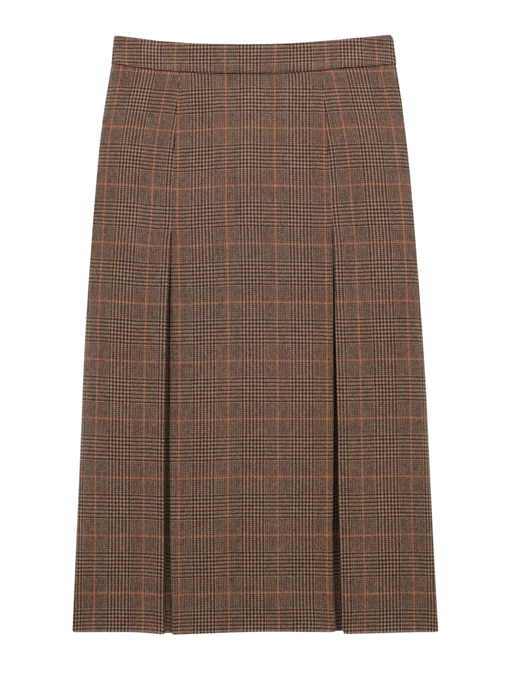 Saint Laurent Women Gonna Midi In Lana E Cashmere Principe Di Galles SAINT LAURENT
