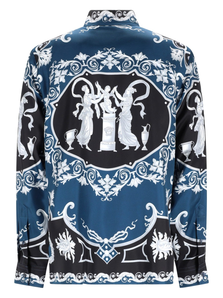 Versace Men Camicia In Seta Stampata VERSACE