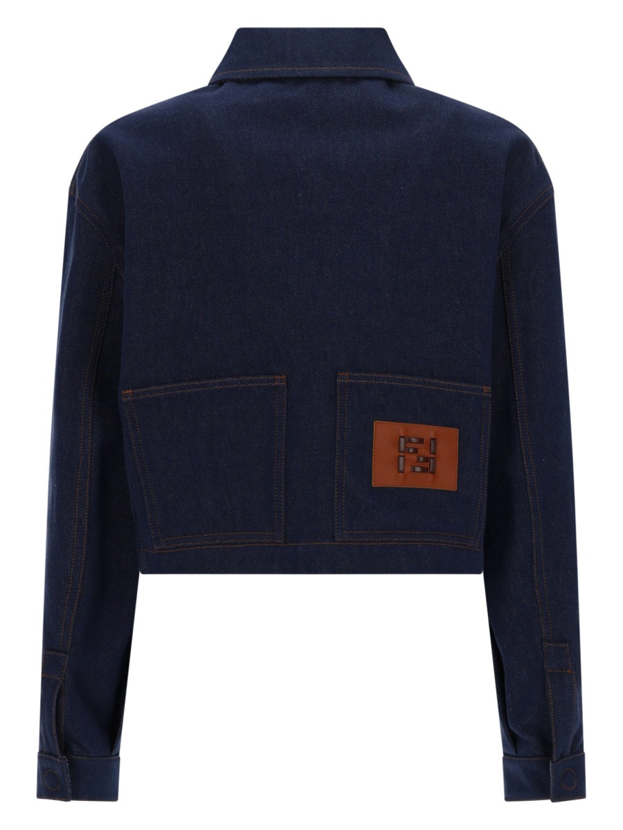 Fendi Women Giacca In Denim Con Logo Ricamato FENDI