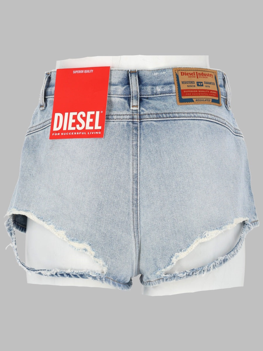 Diesel Women Shorts In Denim Con Orli Sfrangiati DIESEL
