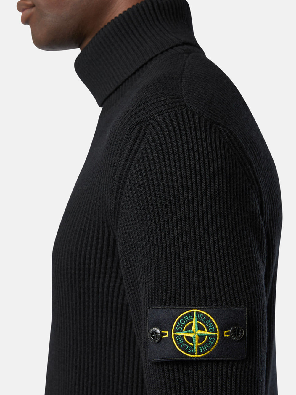 Stone Island Men Ribbed Wool Turtleneck Pullover STONE ISLAND