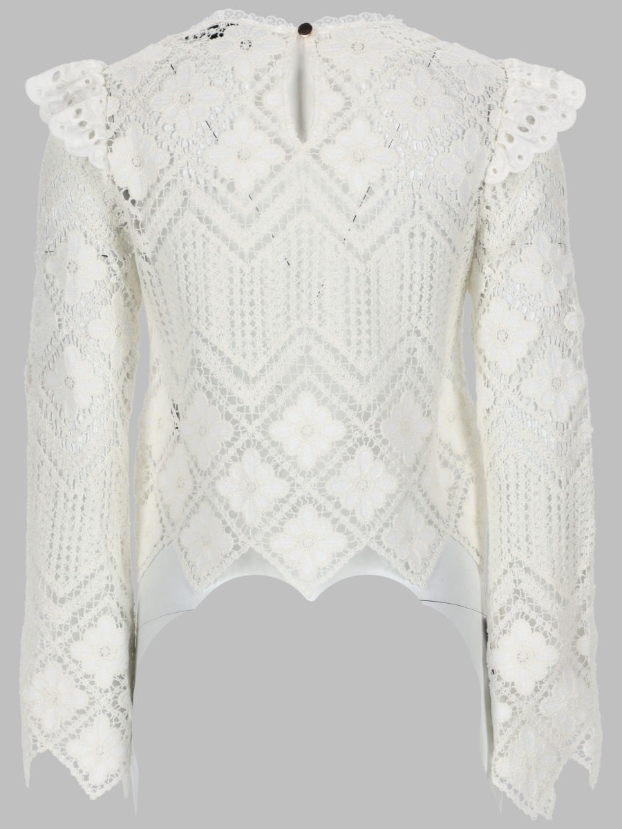 Self-Portrait Women Top In Crochet Con Inserti In Pizzo SELF-PORTRAIT