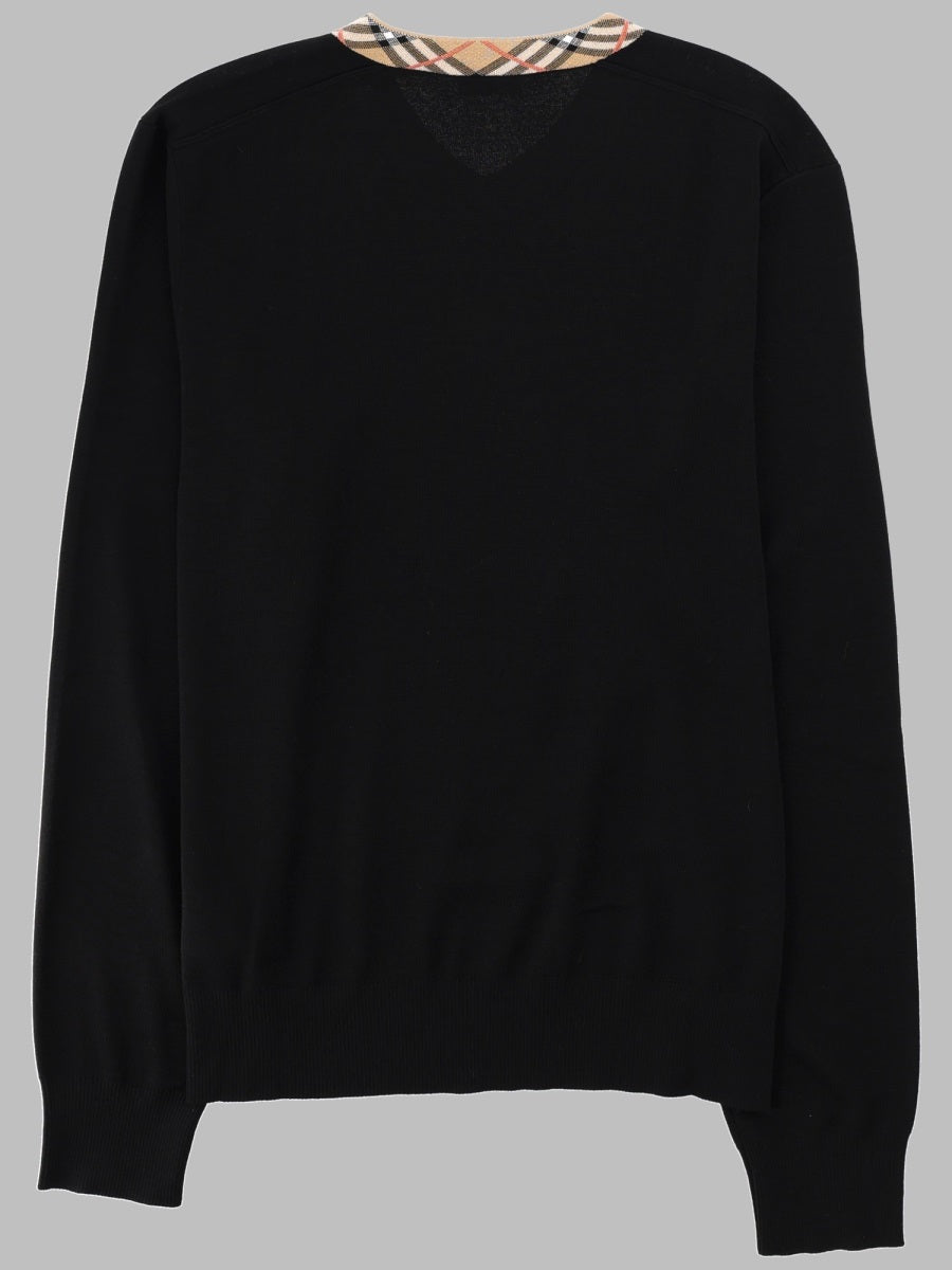 Burberry Men Maglia In Lana Merino Con Scollo "Check" BURBERRY