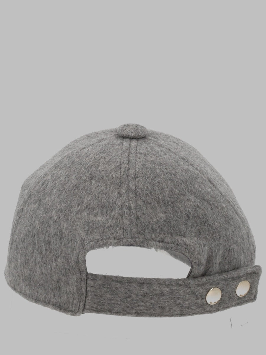 Max Mara Women Cappello Da Baseball In Cashmere Con Logo MAX MARA