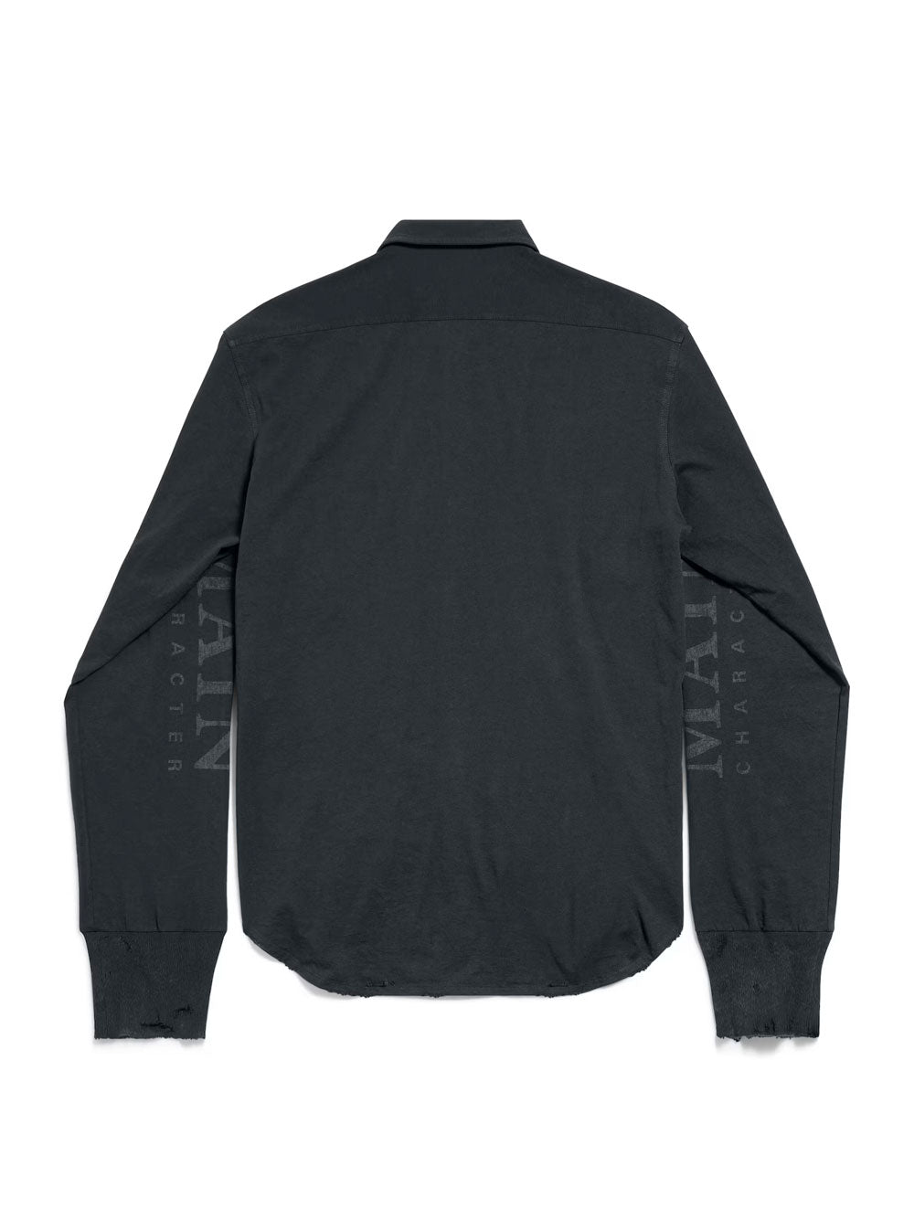 Balenciaga Men Main Character Artwork Long-Sleeved Jersey Polo Shirt BALENCIAGA