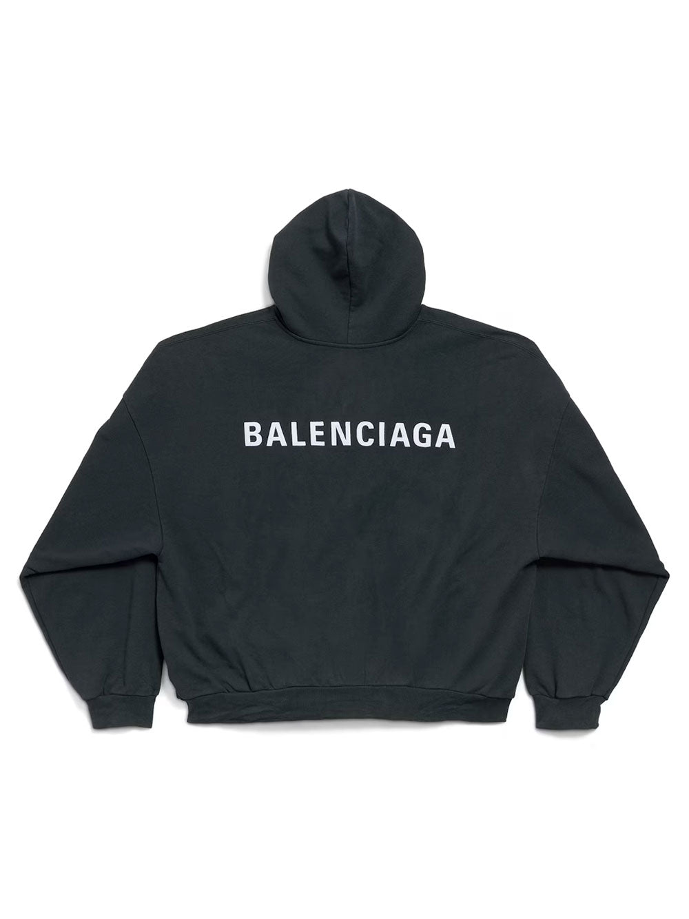 Balenciaga Men Balenciaga Back Faded Fleece Polo Hoodie