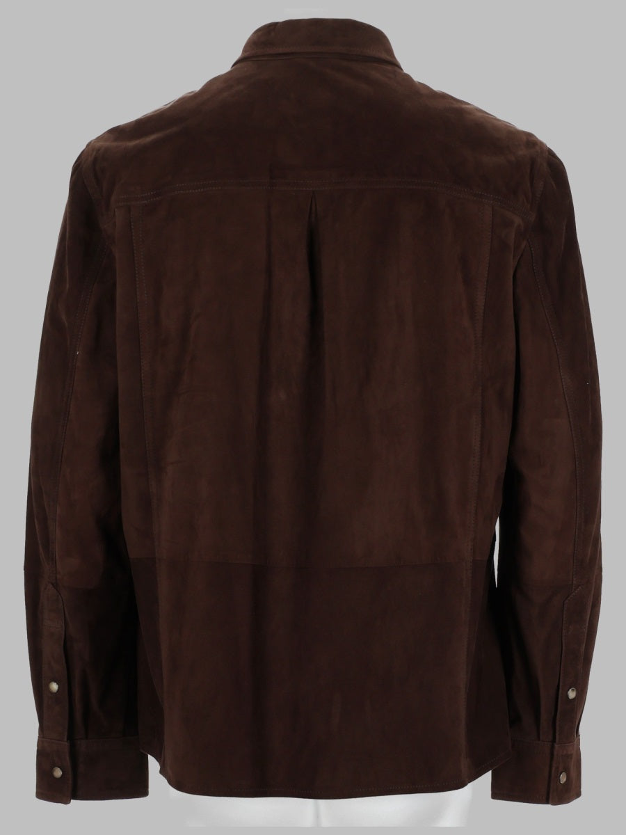 Brunello Cucinelli Men Giacca Camicia In Suede BRUNELLO CUCINELLI