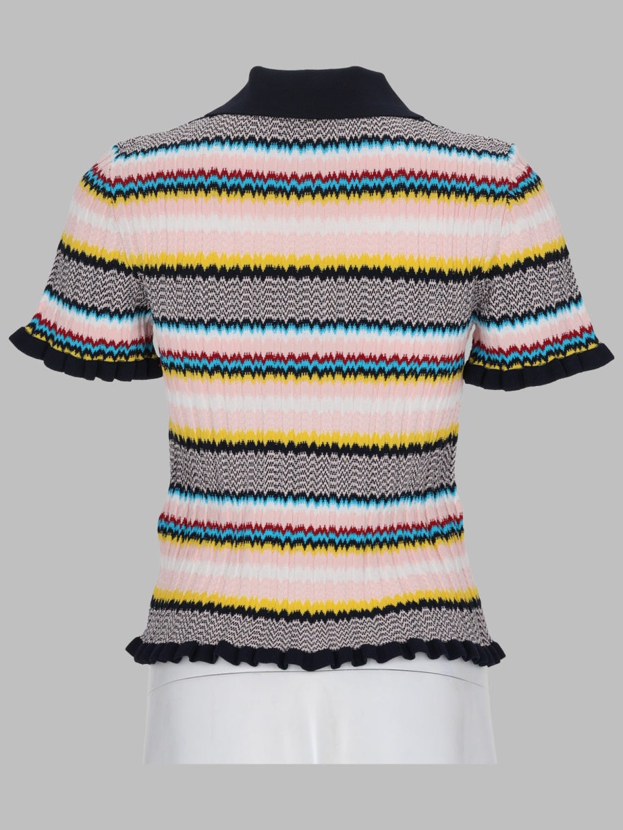 Casablanca Women Maglia Polo Con Motivo Chevron CASABLANCA