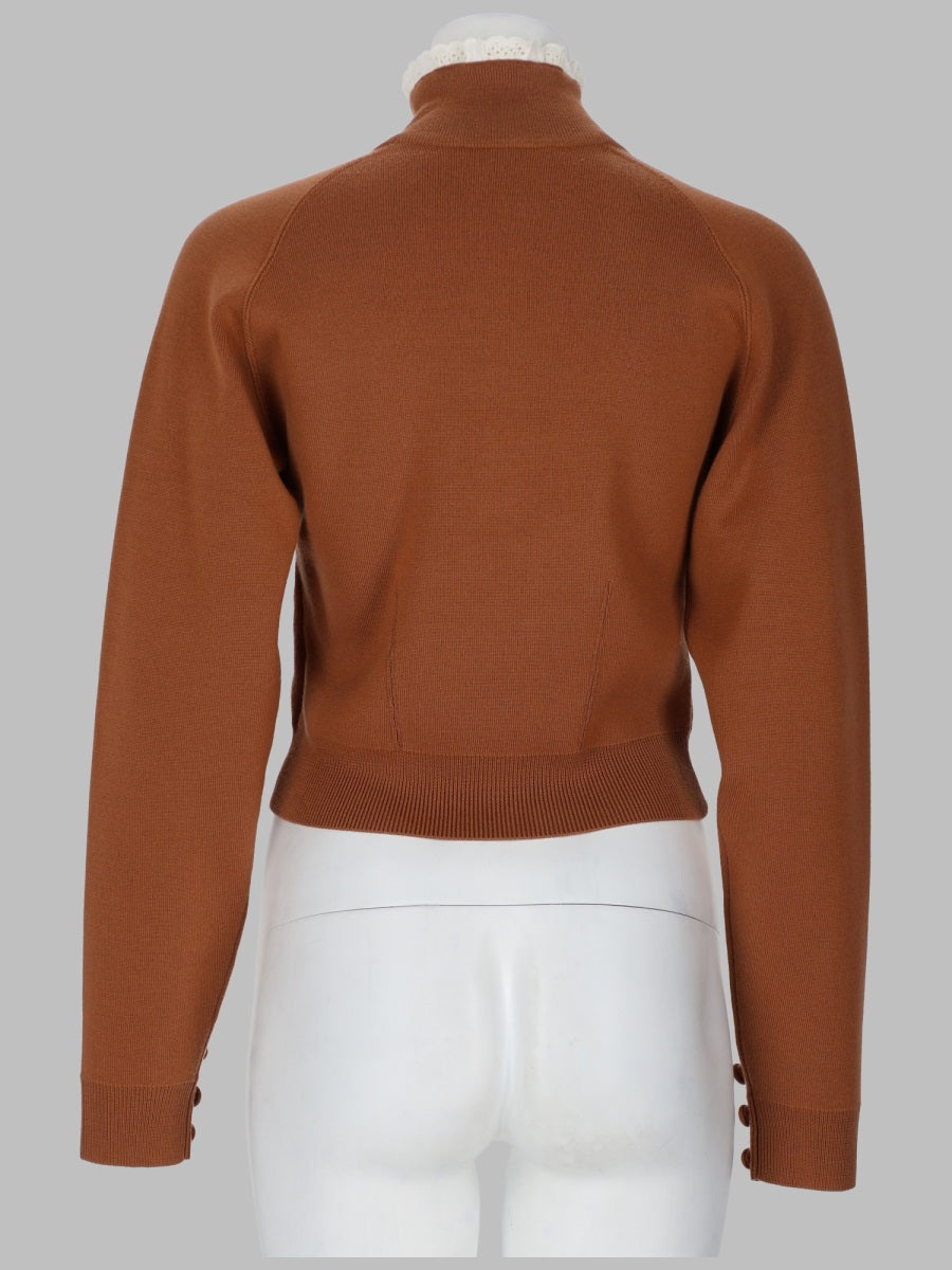 Chloé Women Pullover A Collo Alto In Maglia Di Lana E Pizzo CHLOE