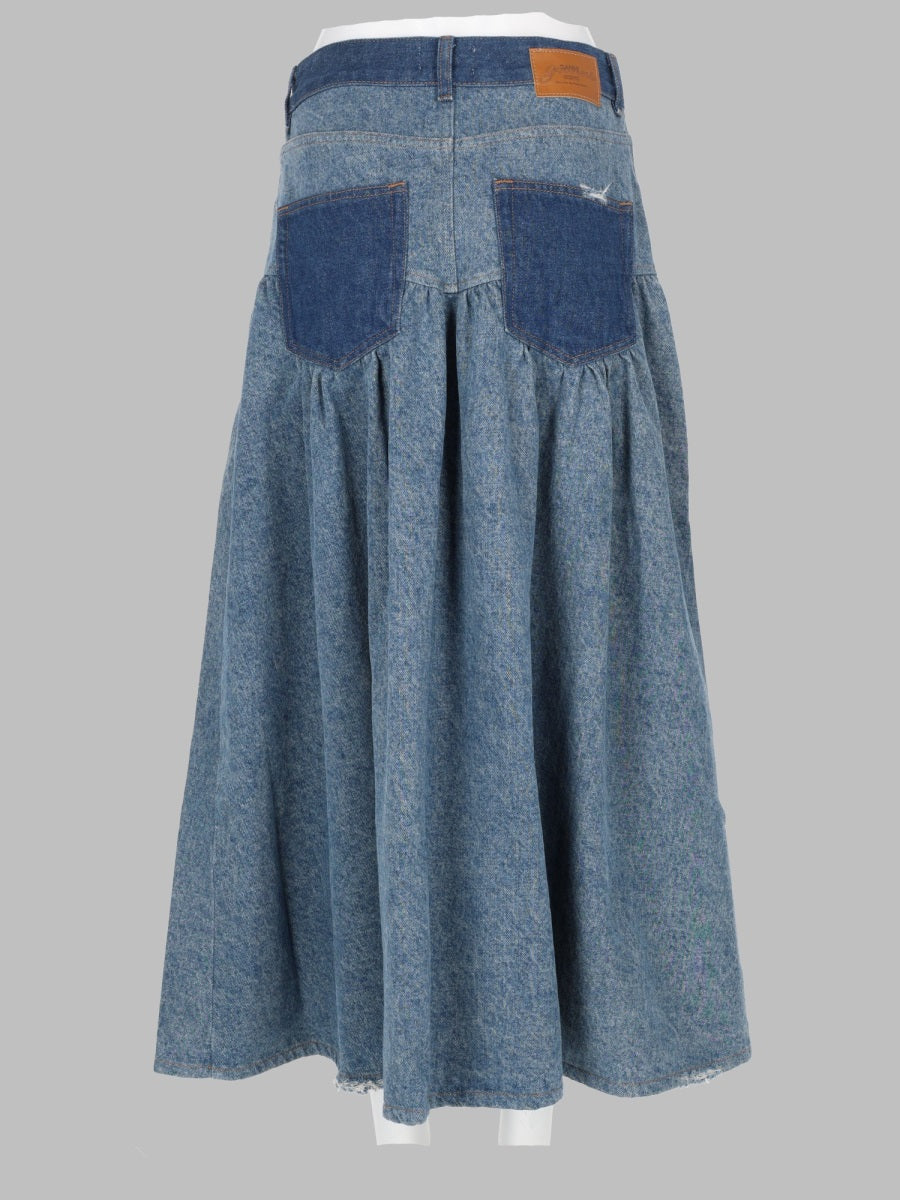 Ganni Women Gonna In Denim Patchwork GANNI