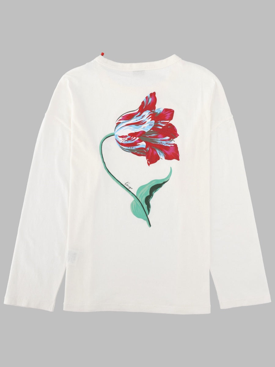 Kenzo Women T-Shirt "Tulip" A Manica Lunga KENZO