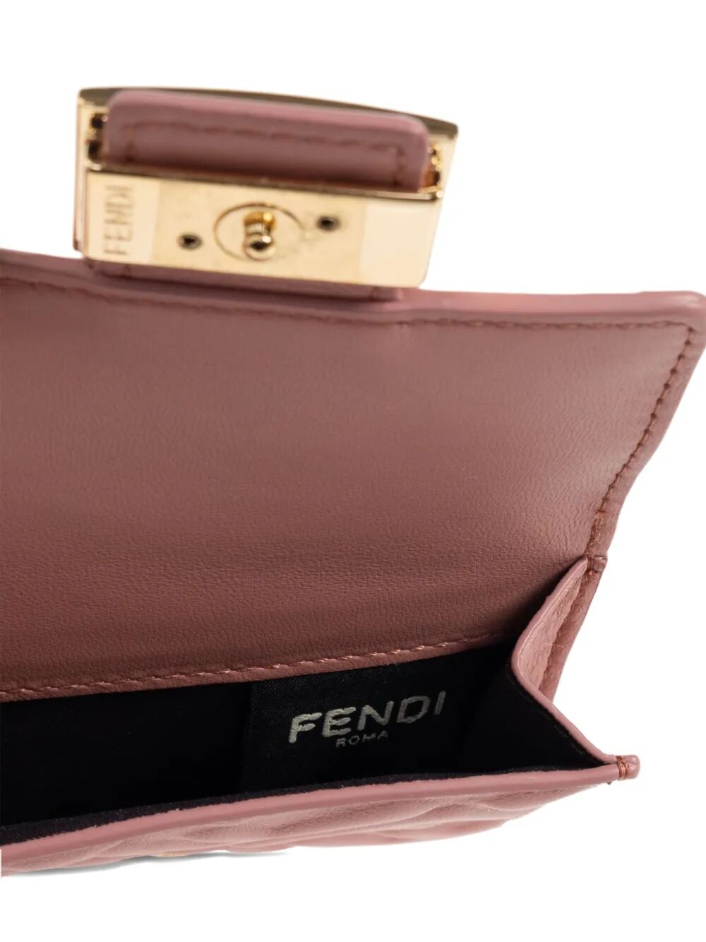 Fendi Women Nappa Leather Baguette Micro Trifold Wallet