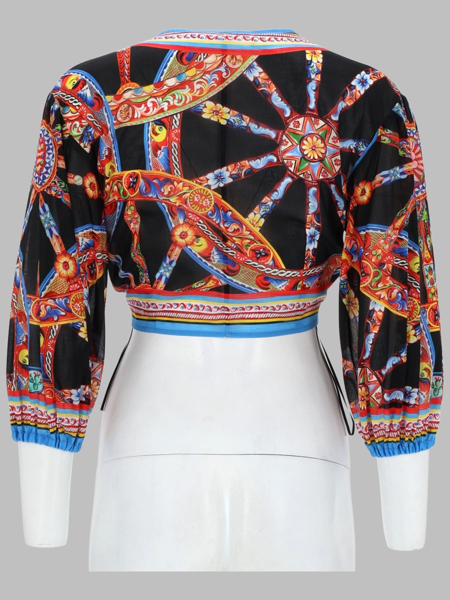 Dolce & Gabbana Women Top In Batista Stampa Carretto DOLCE & GABBANA