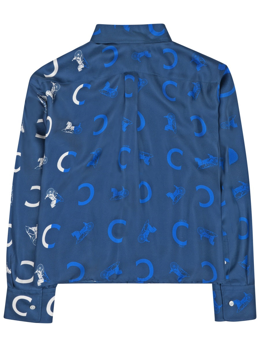 Celine Women Camicia Corta In Twill Di Seta CELINE
