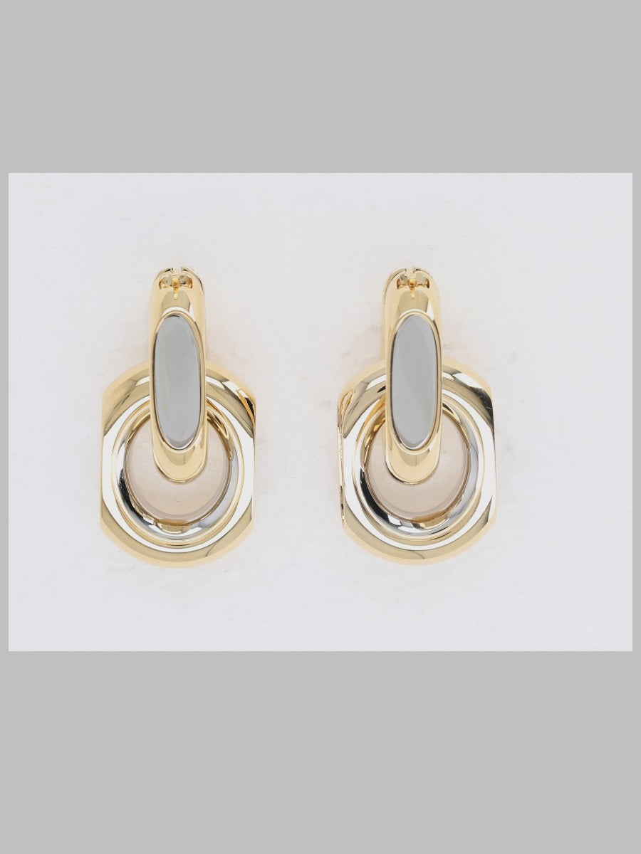Saint Laurent Women Orecchini "Cassandre" A Doppio Anello In Metallo SAINT LAURENT