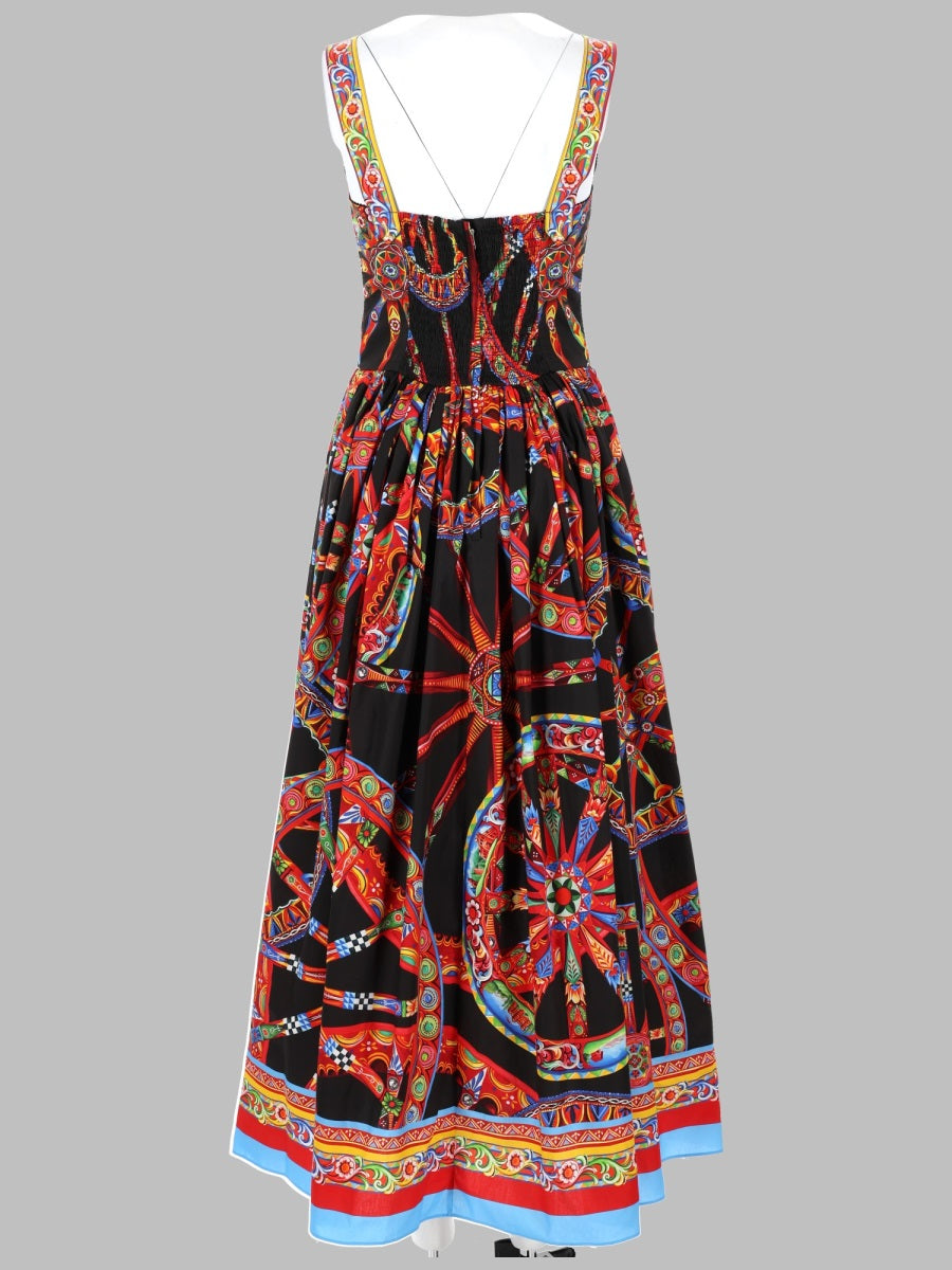 Dolce & Gabbana Women Abito Lungo In Popeline Con Stampa DOLCE & GABBANA