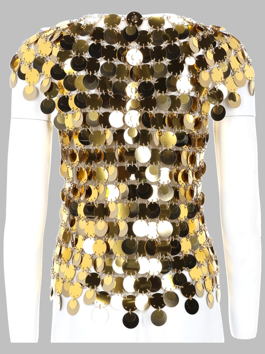 Rabanne Women Top "The Gold Sparkle Disc" PACO RABANNE