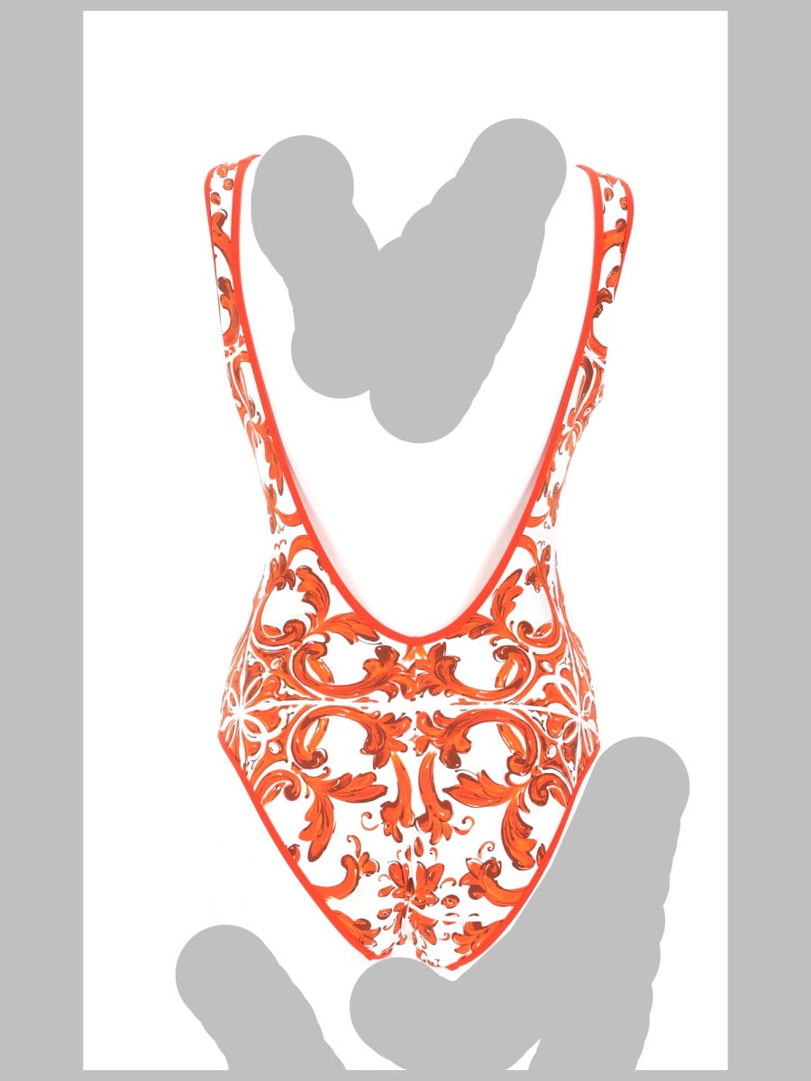 Dolce & Gabbana Women Costume Intero Stampa Maiolica DOLCE & GABBANA