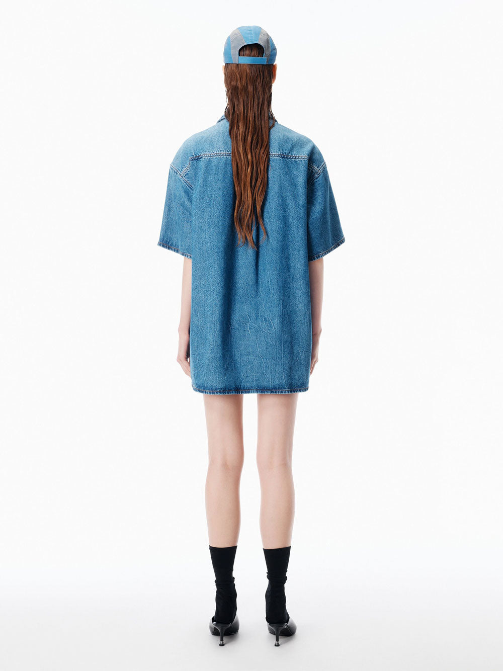 Alexander Wang Women Boxy Denim Shirt Dress ALEXANDER WANG