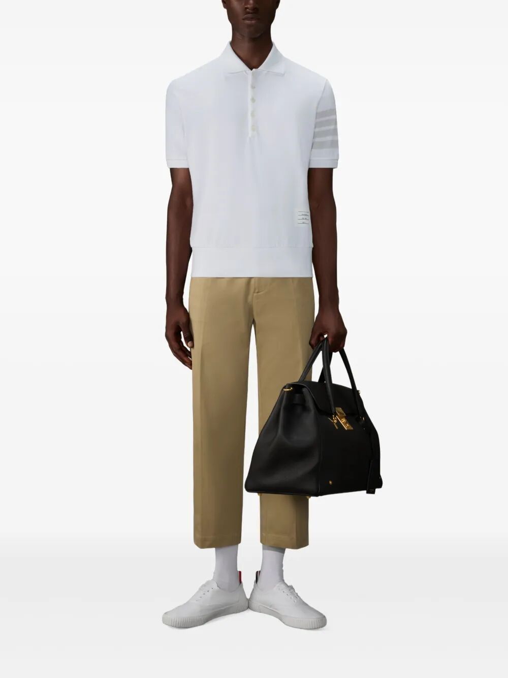 Thom Browne Men 4-Bar Cotton Piqué Polo Shirt THOM BROWNE
