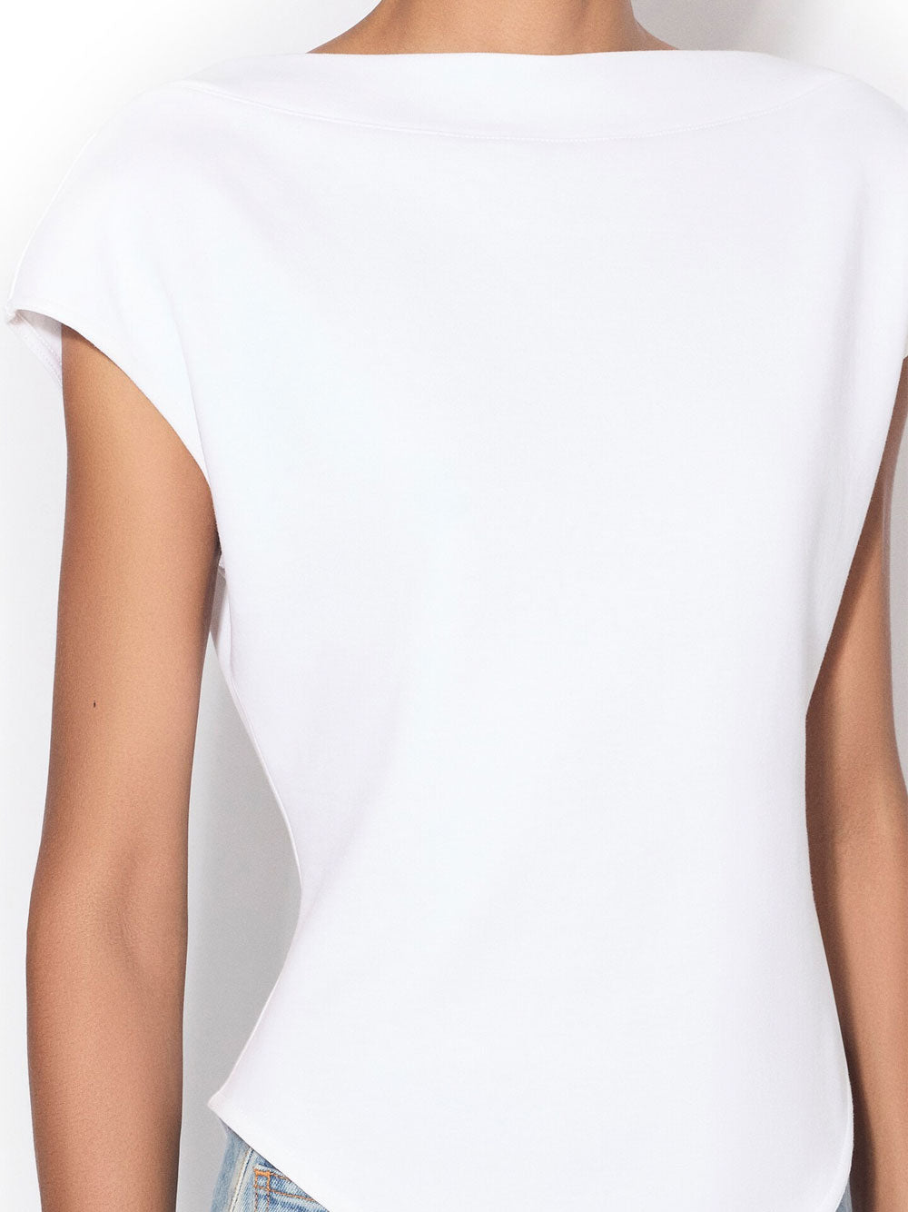 Alaia Women Cap Cotton Fitted T-Shirt ALAIA