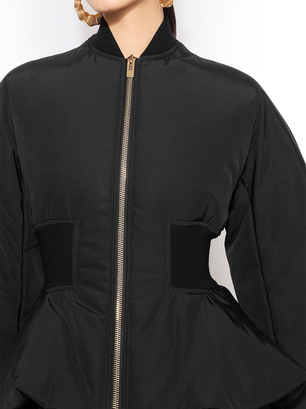 Alaia Women Nylon Peplum Bomber
