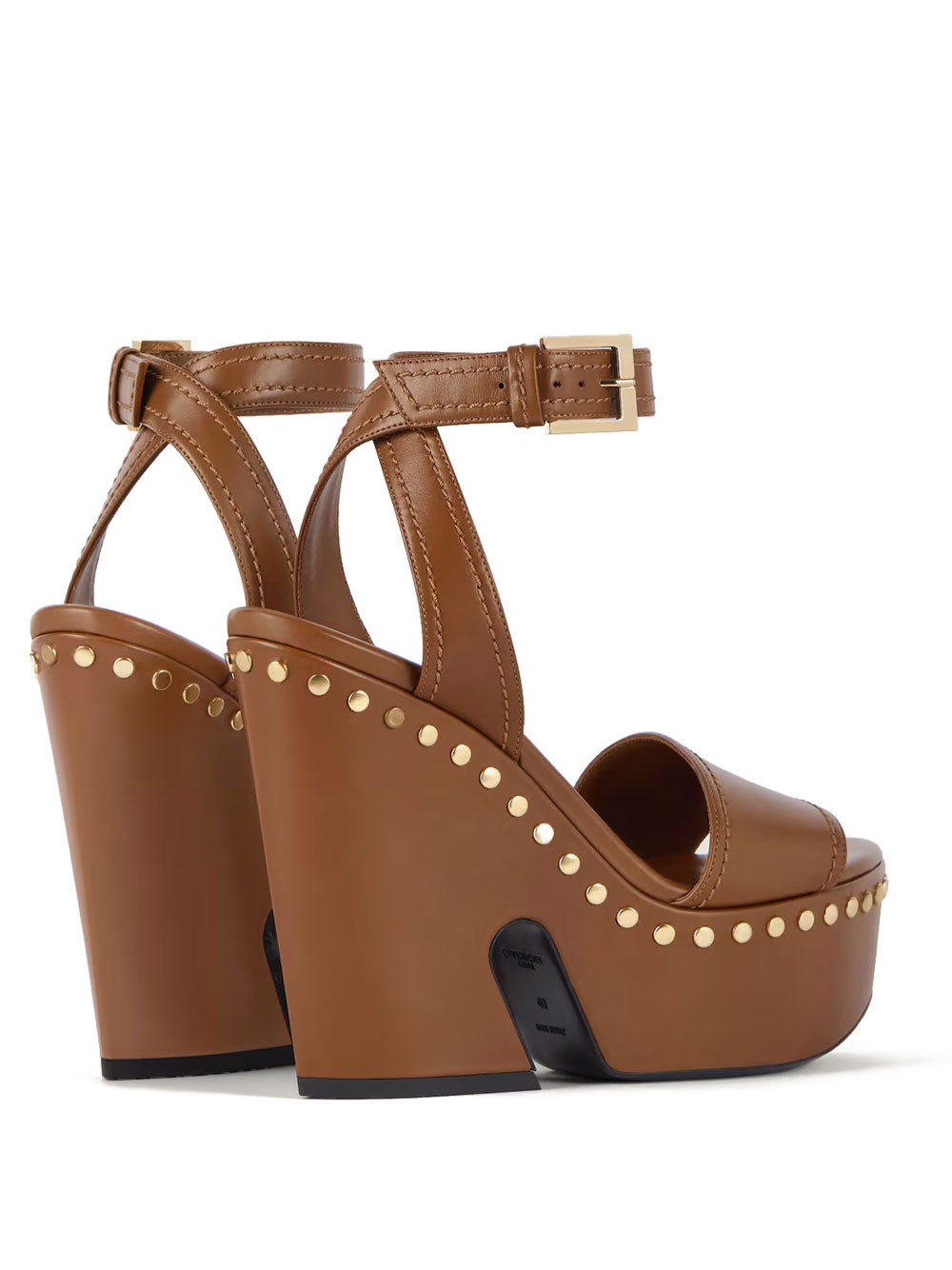 Givenchy Women Clog Leather Platform Sandals With Studs Detail GIVENCHY