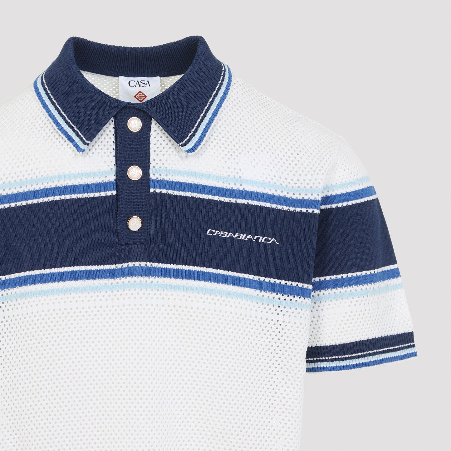 Casablanca Mesh Stripe Polo Men CASABLANCA