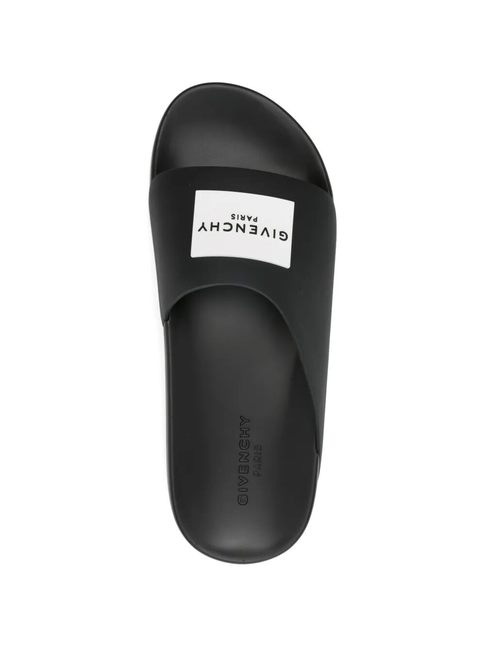 Givenchy Men Label Slide Flat Mules In Rubber GIVENCHY