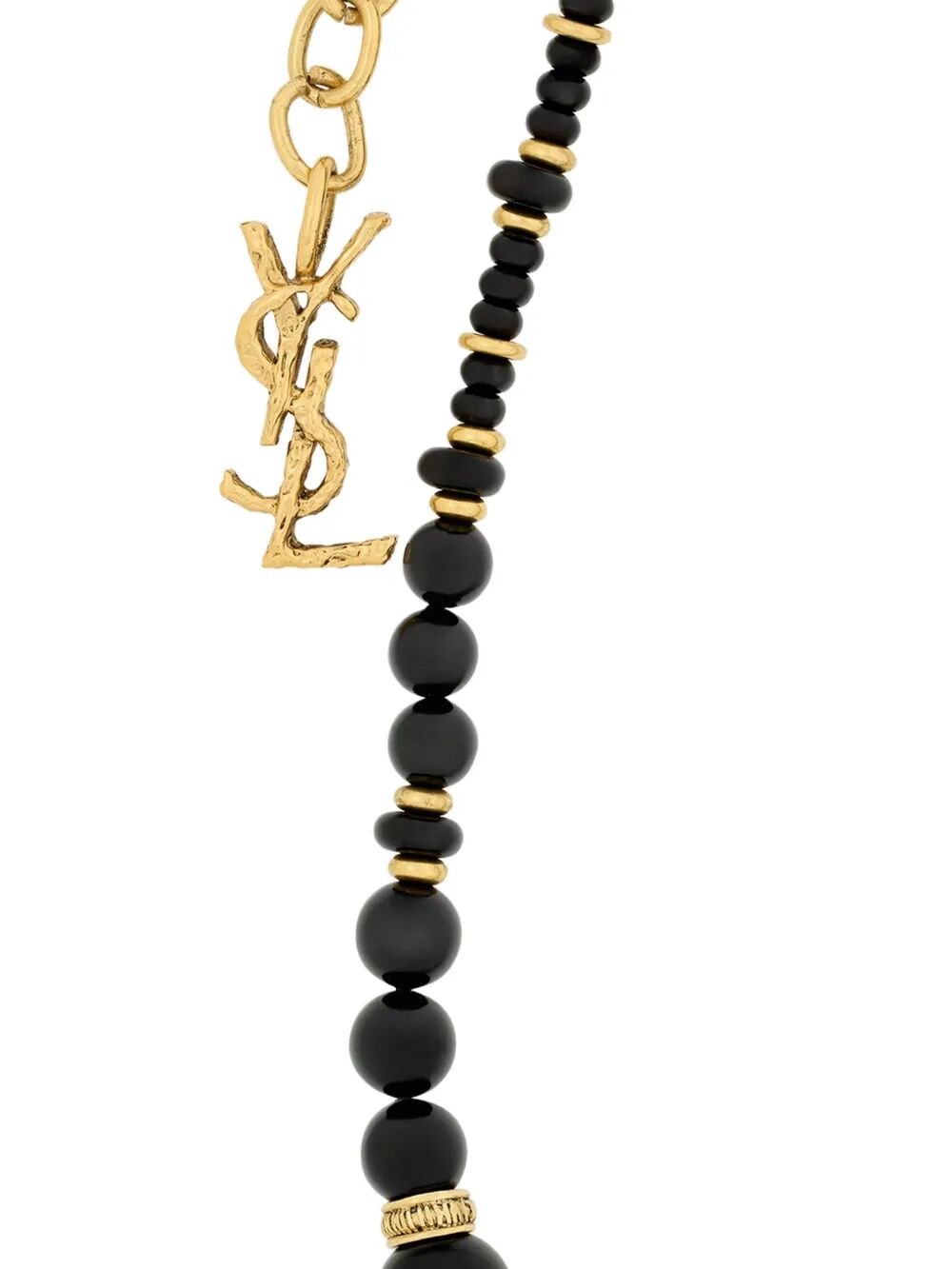 Saint Laurent Women Loulou Bead Necklace In Wood, Resin, And Metal SAINT LAURENT