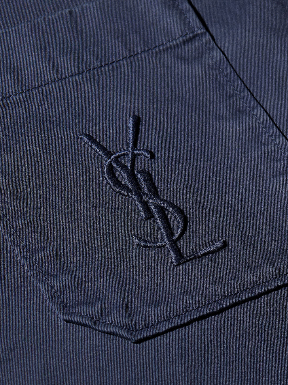 Saint Laurent Men Cotton Linen Gabardine Cassandre Overshirt SAINT LAURENT