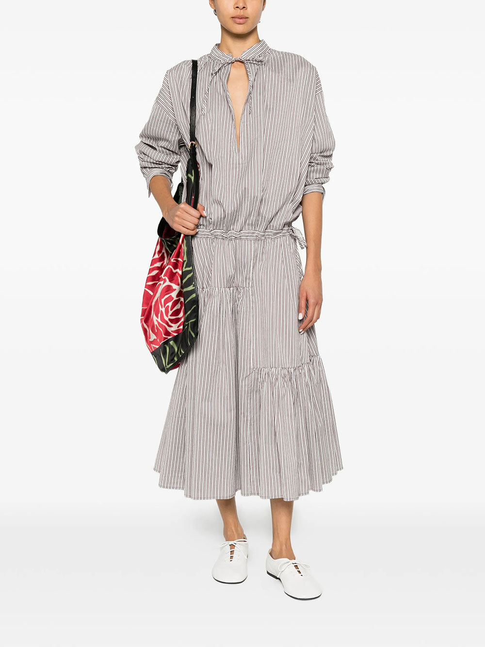 Dries Van Noten Women Denvo Striped Silk-Blend Long Dress DRIES VAN NOTEN