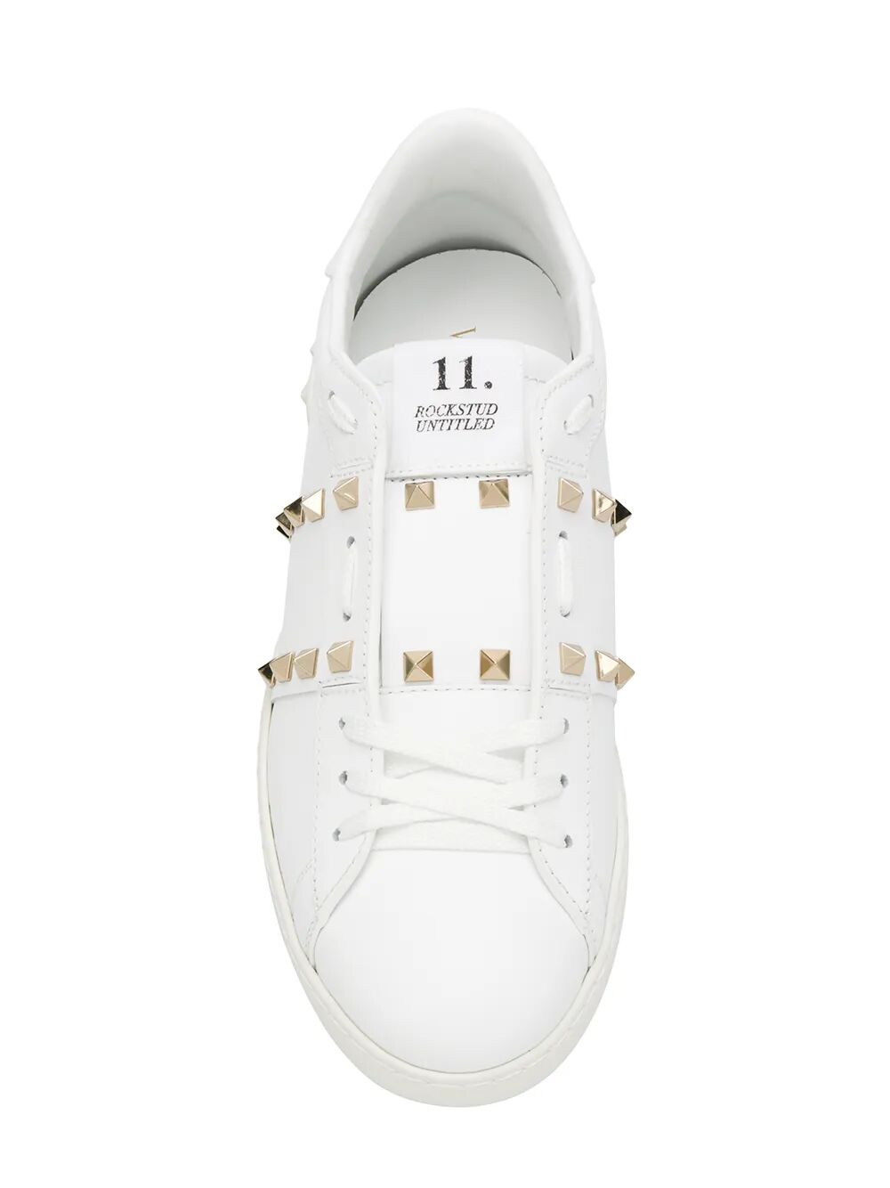Valentino Garavani Men Rockstud Untitled Leather Sneakers With Platinum-Finish Studs VALENTINO GARAVANI