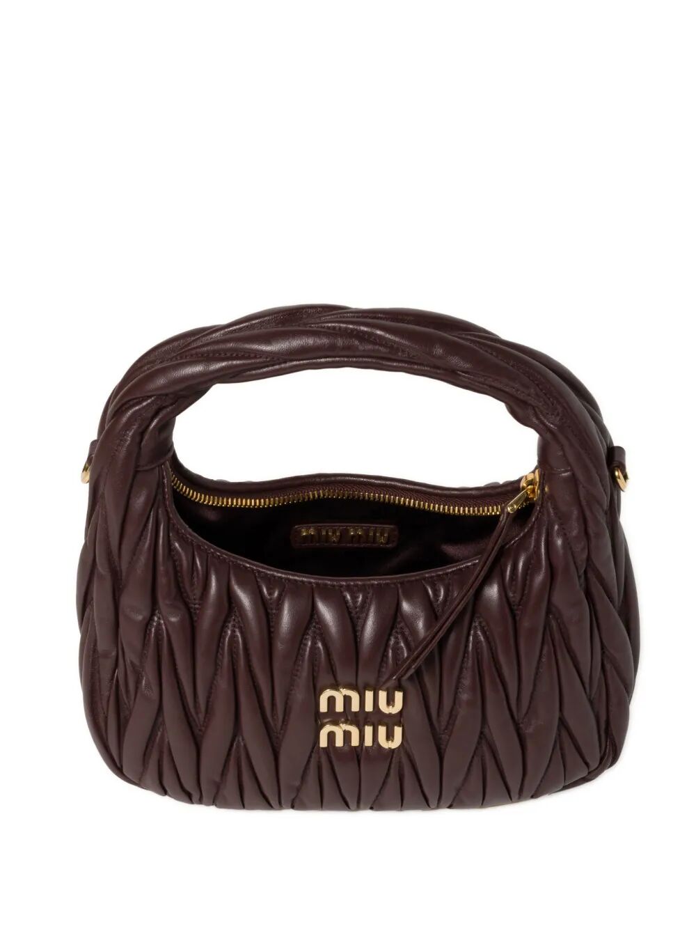 Miu Miu Women Wander Matelassé Nappa Leather Small Hobo Bag MIU MIU