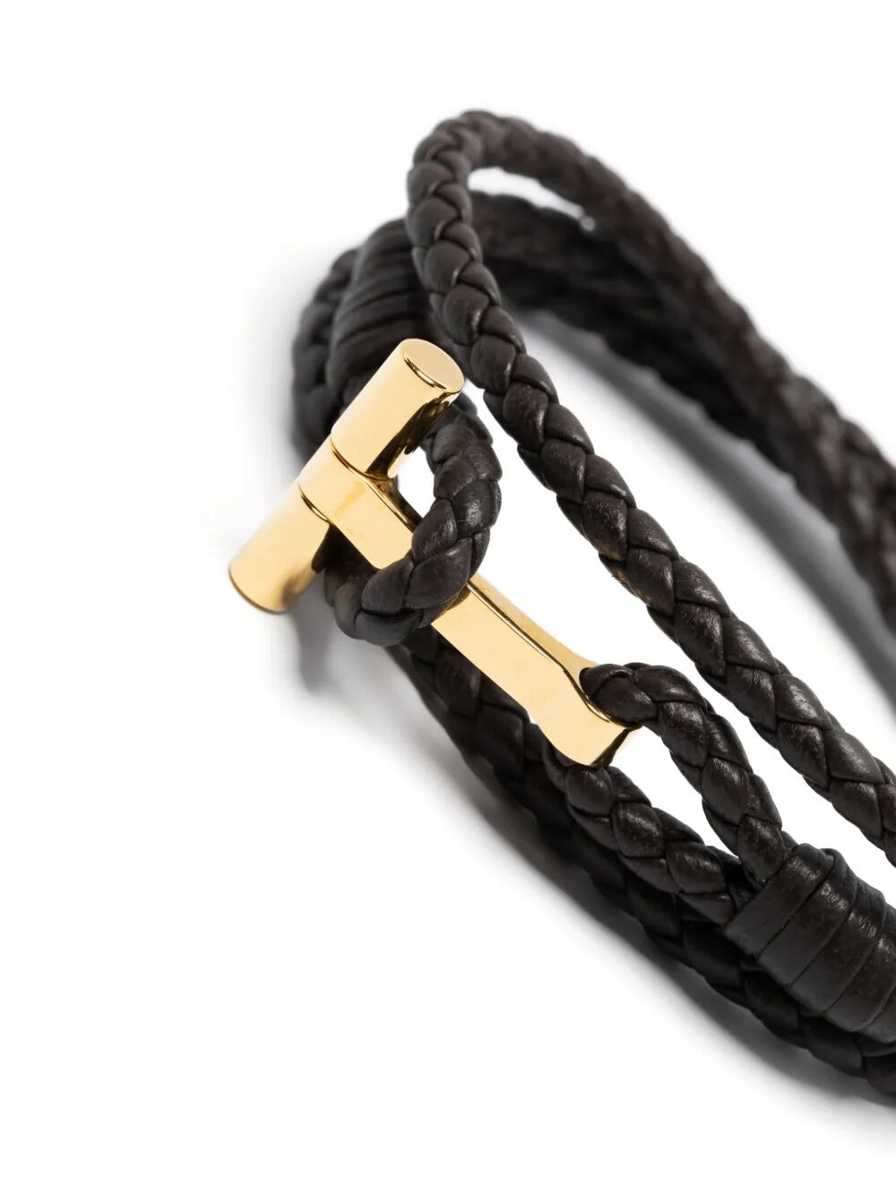 Tom Ford Men Braided Leather T Bracelet TOM FORD