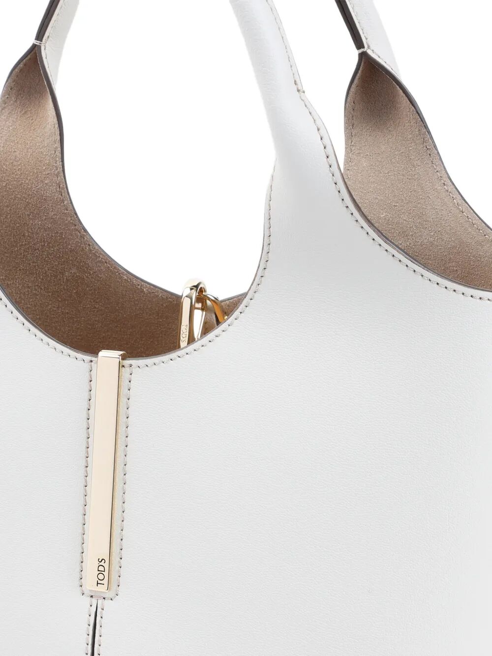 Tod's Women Leather Mini Tote Bag With Branded Metal Bar Accessory TOD'S
