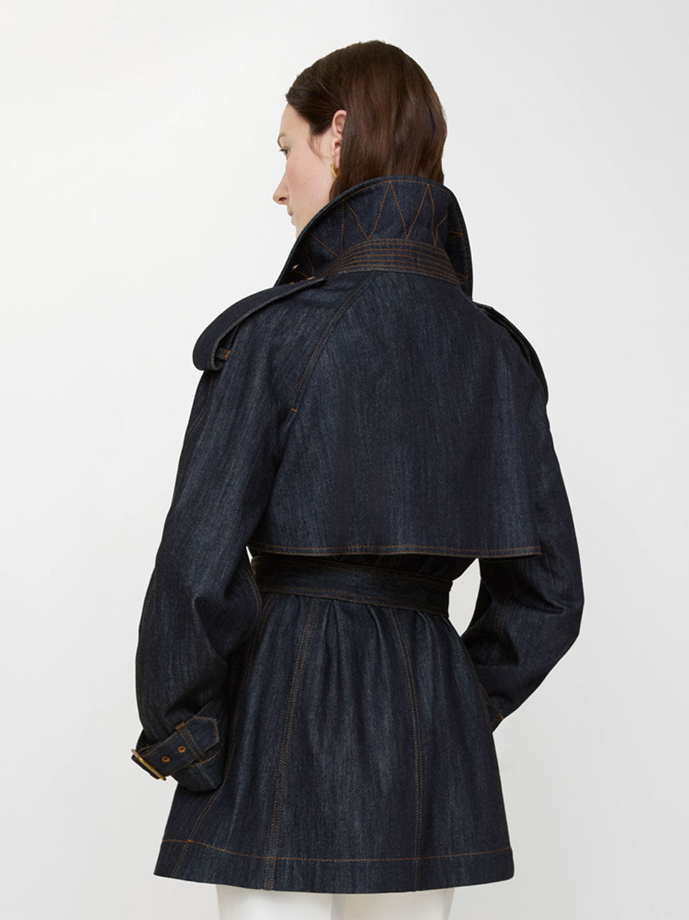 Burberry Women Short Denim Fitzrovia Trench Coat BURBERRY