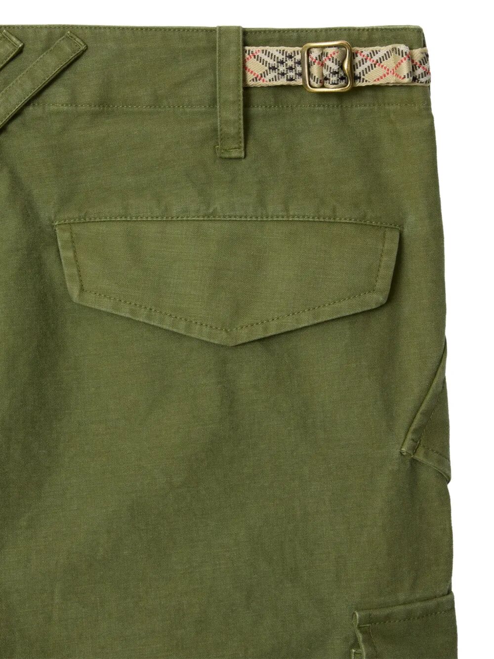 Burberry Men Cotton Cargo Trousers With Adjustable Waist
