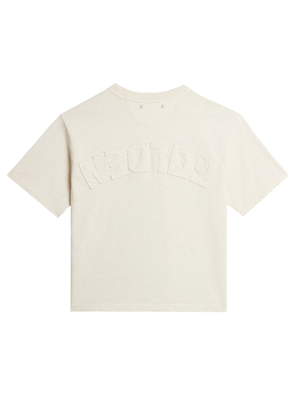 Golden Goose Women Aged-Effect Cotton T-Shirt With Reverse Logo On The Back GOLDEN GOOSE